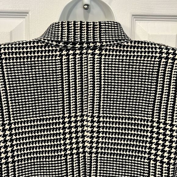 Norma Kamali Black/White Ponte Plaid Houndstooth Blazer Size S - Picture 11 of 16